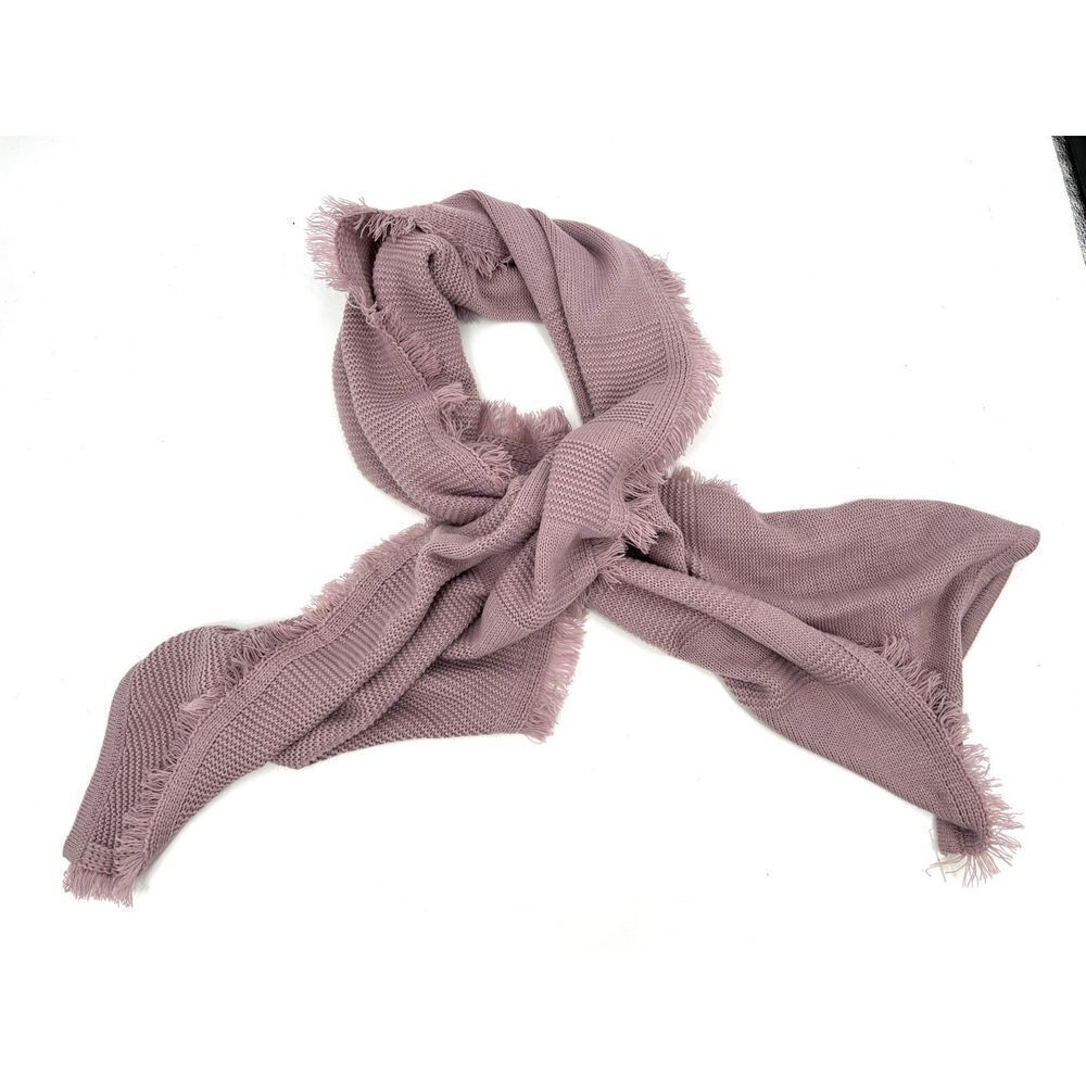 NWT REBECCA MINKOFF Purple Lavender Knit Fringe Asymmetrical Long Wrap Scarf